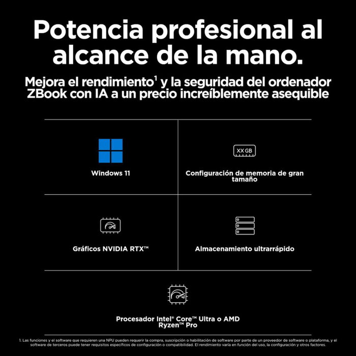 HP ZBook Power G11 A con AMD Ryzen 9, 32 GB RAM, 1 TB SSD y RTX 2000 Ada HP ZBook Power G11 A con AMD Ryzen 9, 32 GB RAM, 1 TB SSD y RTX 2000 Ada