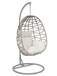 DKD Home Decor Sillón Colgante Gris Claro Crema 70 x 122 x 93 cm