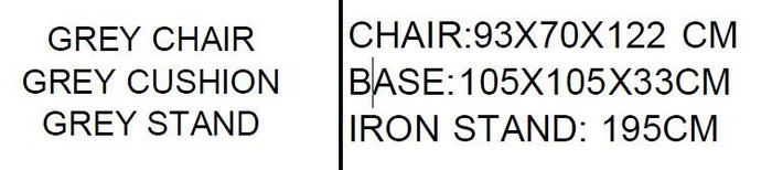 DKD Home Decor Sillón Colgante Gris Claro Crema 70 x 122 x 93 cm