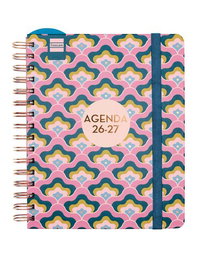 FINOCAM Agenda Escolar Magistral Design 2026-27 con Tapa Extra Dura y Goma Lila
