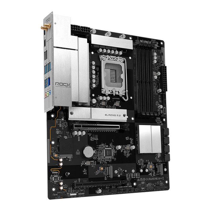 ASRock B860 Rock WiFi 7 ATX - Placa Base Intel LGA 1851 para Core Ultra Series 2, DDR5 8666 MHz, PCIe 5.0, 3x M.2, 2.5G LAN, Bluetooth 5.4 - Retail