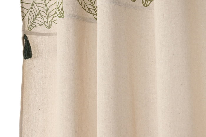 DKD Home Decor Cortina Nature23 Cottage Natural Verde 260 x 140 cm (2 Unidades)