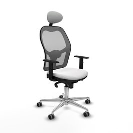 PIQUERAS Y CRESPO Silla de oficina Jorquera con mecanismo Sincro, Blanco y Gris