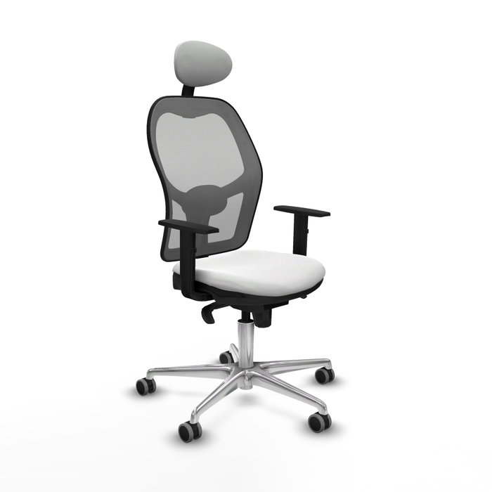 PIQUERAS Y CRESPO Silla de oficina Jorquera con mecanismo Sincro, Blanco y Gris PIQUERAS Y CRESPO Silla de oficina Jorquera con mecanismo Sincro, Blanco y Gris