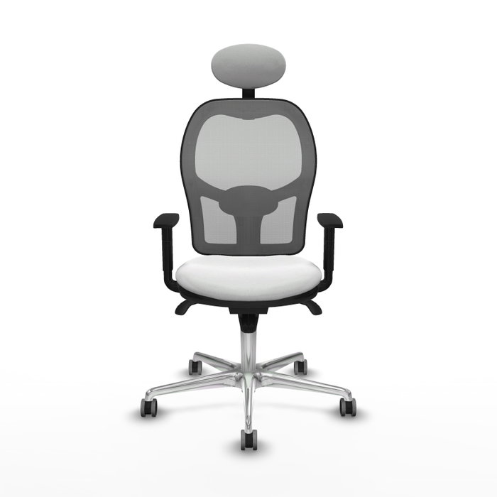 PIQUERAS Y CRESPO Silla de oficina Jorquera con mecanismo Sincro, Blanco y Gris PIQUERAS Y CRESPO Silla de oficina Jorquera con mecanismo Sincro, Blanco y Gris