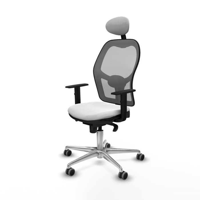 PIQUERAS Y CRESPO Silla de oficina Jorquera con mecanismo Sincro, Blanco y Gris PIQUERAS Y CRESPO Silla de oficina Jorquera con mecanismo Sincro, Blanco y Gris
