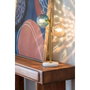 DKD Home Decor Lámpara de Sobremesa Hierro y Cristal Plateada con 2 Bolas de Mármol