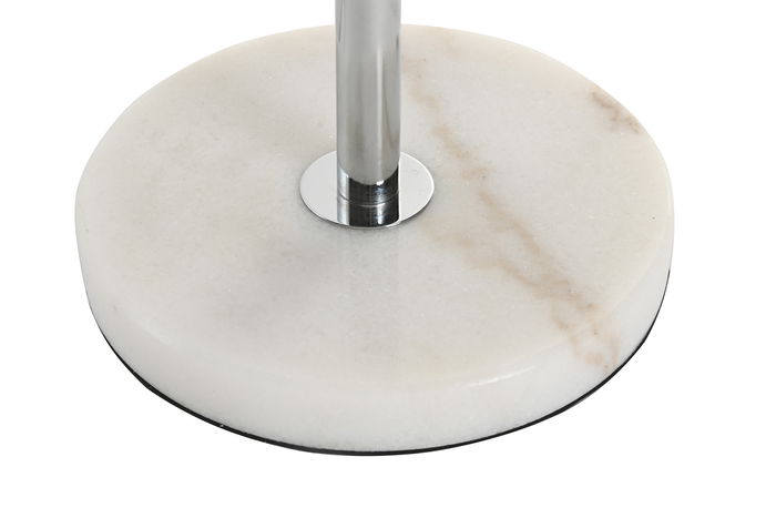 DKD Home Decor Lámpara Sobremesa Glam Plateado Transparente Hierro Cristal Marmol 18 x 60 x 32 cm