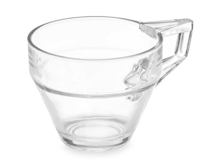 Vivalto Taza Cafe Con Leche 200 ml 11.5x7x8.5 cm Vidrio Transparente (Set de 72)