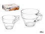 Vivalto Taza Cafe Con Leche 200 ml 11.5x7x8.5 cm Vidrio Transparente (Set de 72)