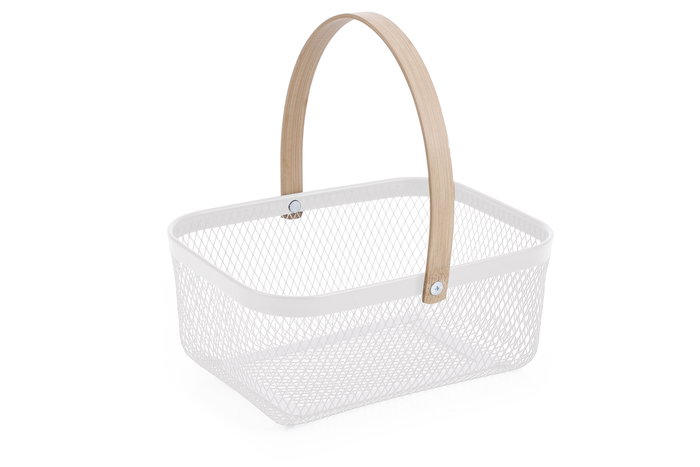 Confortime Cesta Organizadora Rectangular de Metal con Asa de Bambú 23.5 cm x 19 cm x 10.4 cm (12 Unidades) Confortime Cesta Organizadora Rectangular de Metal con Asa de Bambú 23.5 cm x 19 cm x 10.4 cm (12 Unidades)