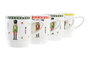 DKD Home Decor Set de 4 Tazas de Café Cascanueces Multicolor y Blanco