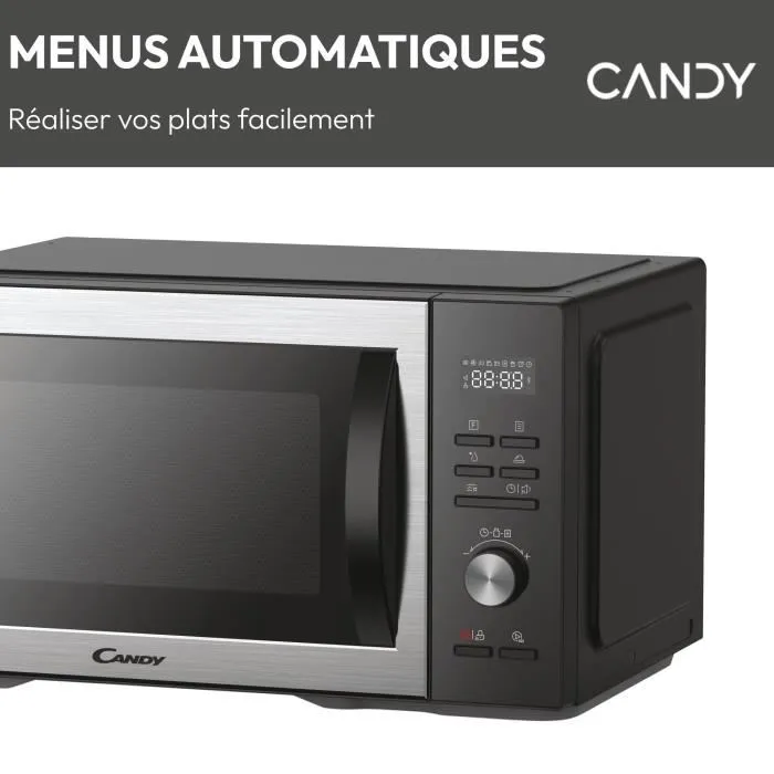 Candy CMCA29EDLB Microondas Combinado 29L MO: 1000W - Grill: 1000W - Cavidad Acero Inoxidable - Digital - Baja Temperatura