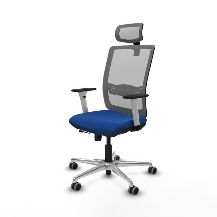 PIQUERAS Y CRESPO Silla de oficina Haches con mecanismo Sincro/Traslack, Azul y Gris PIQUERAS Y CRESPO Silla de oficina Haches con mecanismo Sincro/Traslack, Azul y Gris