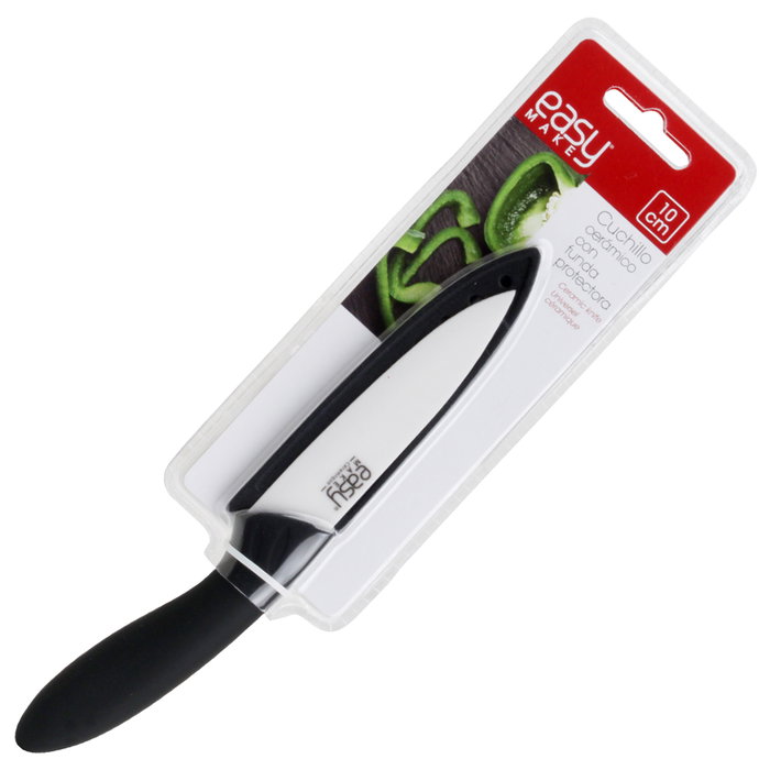 Easy Make Cuchillo Cerámico 10 cm Hoja con Funda Protectora