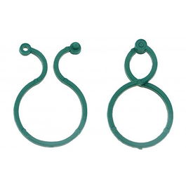 Biotop - Clips de PVC para Entutorar y Fijar Árboles Pequeños, Doble Anillo Verde, 4 x 2.7 cm, Blíster con 20 Unidades