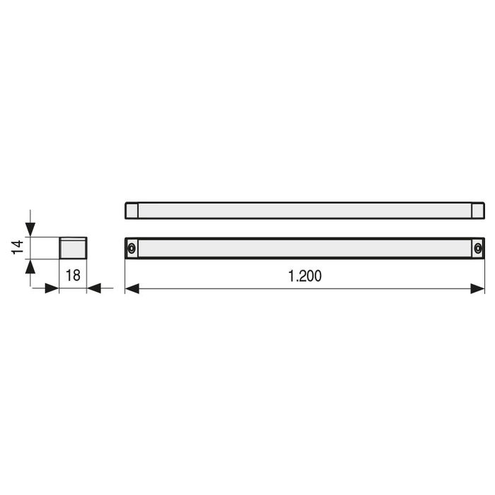ILIMINACION Y ACC. Lámpara Sol. Slim-B 9,8W L1200 Touch Negro 5000K 180Led/M