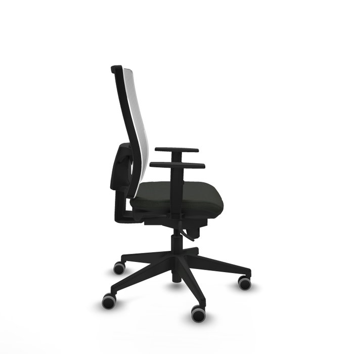 PIQUERAS Y CRESPO Silla de oficina Horna con mecanismo Sincro, malla blanca y tela negra PIQUERAS Y CRESPO Silla de oficina Horna con mecanismo Sincro, malla blanca y tela negra