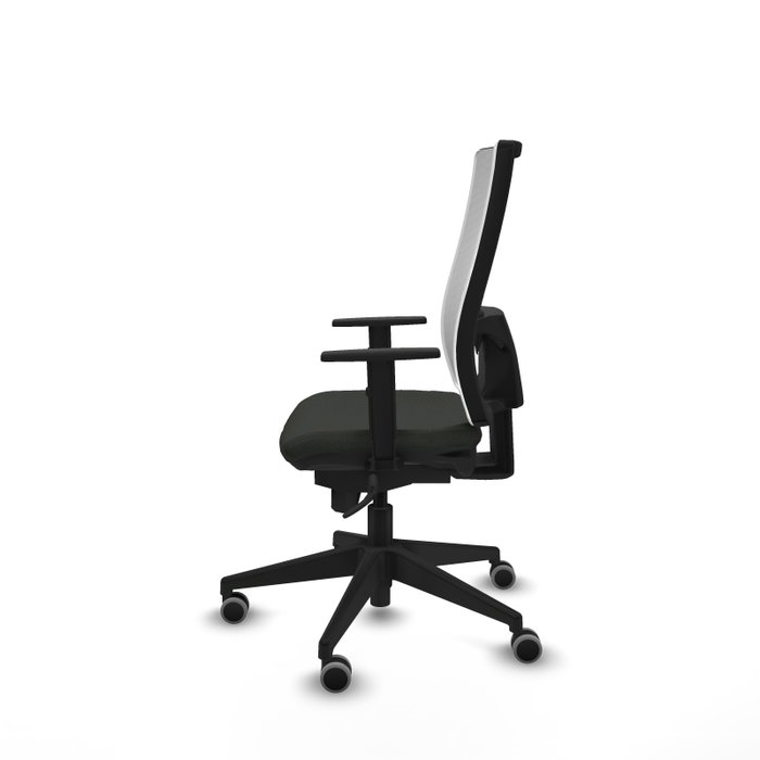 PIQUERAS Y CRESPO Silla de oficina Horna con mecanismo Sincro, malla blanca y tela negra PIQUERAS Y CRESPO Silla de oficina Horna con mecanismo Sincro, malla blanca y tela negra