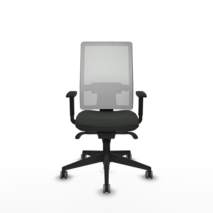 PIQUERAS Y CRESPO Silla de oficina Horna con mecanismo Sincro, malla blanca y tela negra PIQUERAS Y CRESPO Silla de oficina Horna con mecanismo Sincro, malla blanca y tela negra