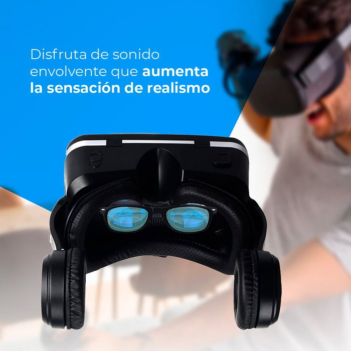 NK Gafas de Realidad Virtual 3D con Audio para Smartphone Color Negro Compatible con Móviles de 4.7-6.53 Pulgadas
