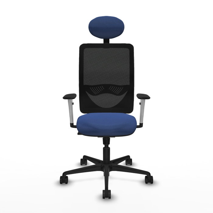 PIQUERAS Y CRESPO Silla de oficina Zulema con mecanismo Sincro, Azul marino y Negro