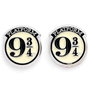 THE CARAT SHOP Pendientes Plata 9 3/4 Harry Potter Chapados en Plata