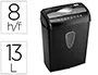 Q-connect Destructora de Documentos KF17972 8 Hojas Corte Partículas 5.6x47mm Nivel P-3 13 Litros