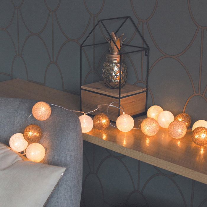 Home Deco Light Guirnalda de 10 Luces LED Marrón Decorativa para el Hogar