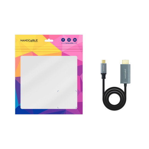 Nanocable Cable Conversor USB-C a HDMI 2.1 8K@60Hz 1,8m Negro Nanocable Cable Conversor USB-C a HDMI 2.1 8K@60Hz 1,8m Negro