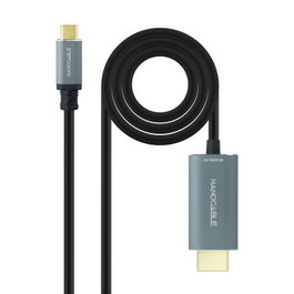 NANOCABLE Cable Conversor USB-C a HDMI 2.1 8K@60HZ 1.8m, Negro, 1,8 m, USB Tipo C, HDMI tipo A (Estandar), Macho, Macho, Derecho