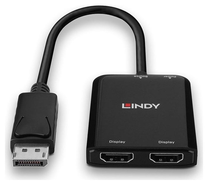 LINDY 38433 Adaptador de vídeo DisplayPort a 2 x HDMI LINDY 38433 Adaptador de vídeo DisplayPort a 2 x HDMI