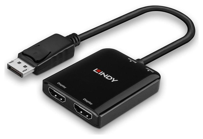 LINDY 38433 Adaptador de vídeo DisplayPort a 2 x HDMI LINDY 38433 Adaptador de vídeo DisplayPort a 2 x HDMI