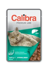 Calibra Sterilised Pouch Higado Caja 24x100 gr para Gatos Esterilizados | Tiernos Bocaditos en Salsa de Hígado