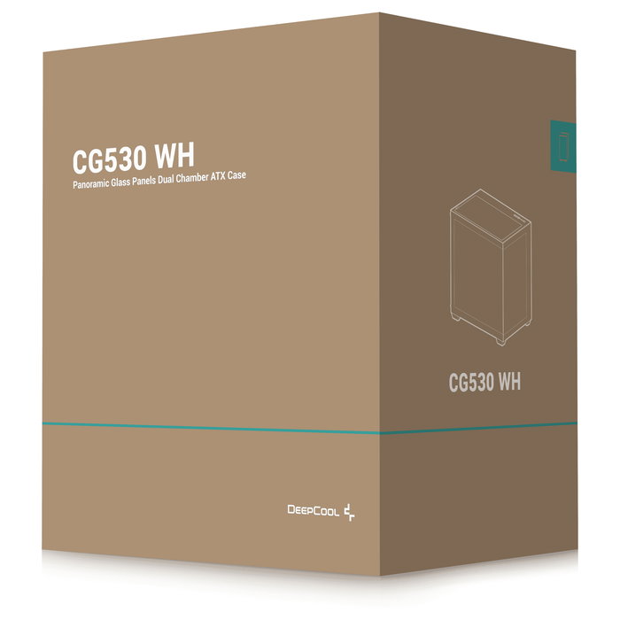 DeepCool CG530 - Torre Media Gaming en Blanco, con Panel de Vidrio Templado, Control de Cables y Soporte para 9 Ventiladores