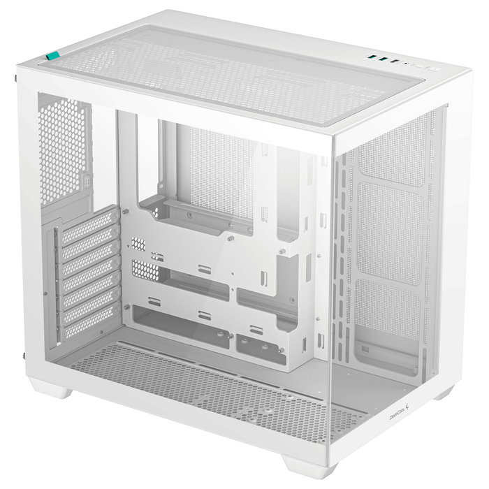 DeepCool CG530 - Torre Media Gaming en Blanco, con Panel de Vidrio Templado, Control de Cables y Soporte para 9 Ventiladores