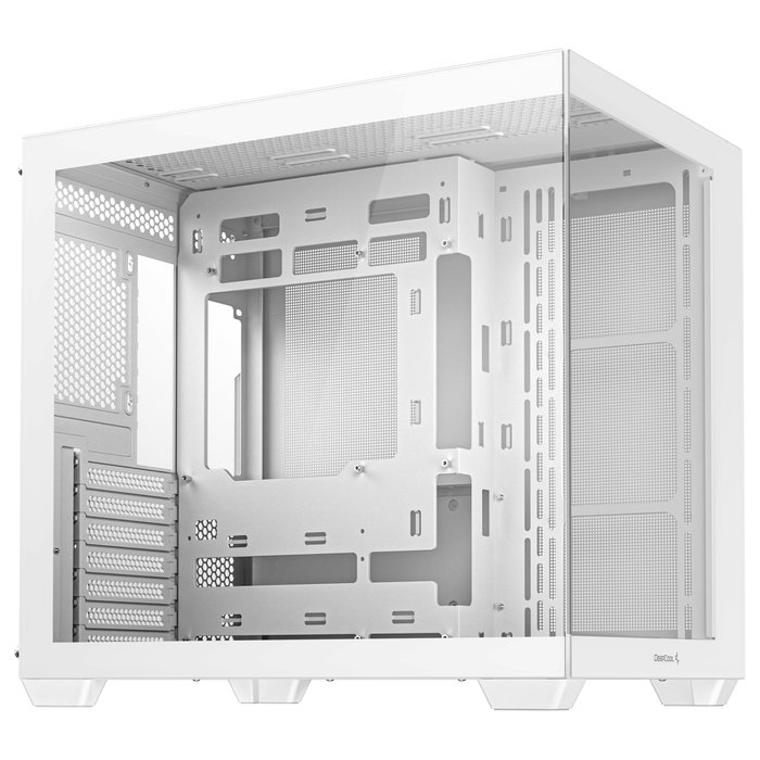 DeepCool CG530 - Torre Media Gaming en Blanco, con Panel de Vidrio Templado, Control de Cables y Soporte para 9 Ventiladores