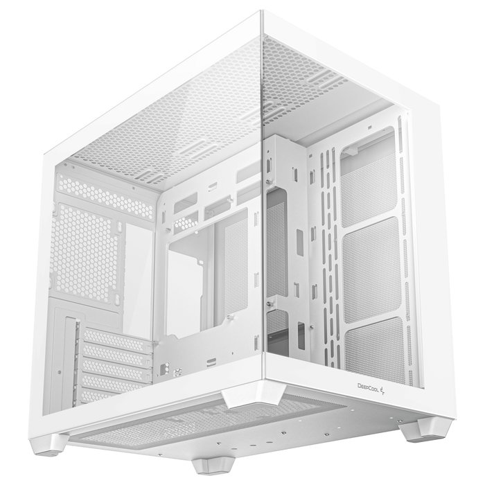 DeepCool CG530 - Torre Media Gaming en Blanco, con Panel de Vidrio Templado, Control de Cables y Soporte para 9 Ventiladores