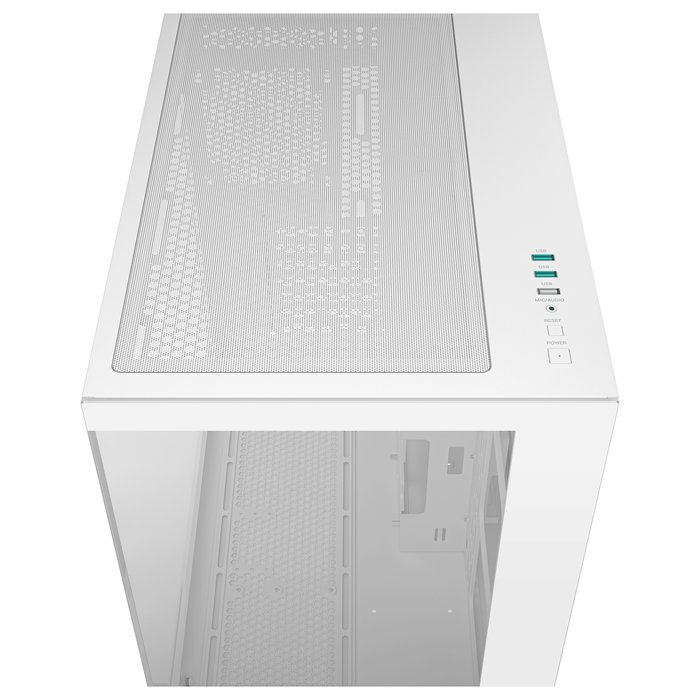 DeepCool CG530 - Torre Media Gaming en Blanco, con Panel de Vidrio Templado, Control de Cables y Soporte para 9 Ventiladores
