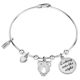 La Petite Story Pulsera Bangle BR LPS Owl and Charm-Ar Gris
