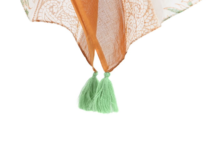 DKD Home Decor Kaftan Mediterraneo Amalfi Mostaza Verde 180 x 90 cm (4 Unidades)