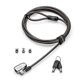 Kensington ClickSafe 2.0 Universal - Candado de Llave Antirrobo para Portátil Laptop, Cable Acero Carbono 1.8 m, Negro, Ranuras T/Mini/Wedge, Tecnología Hidden Pin