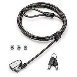 Kensington Clicksafe 2.0 Cable de Seguridad Universal Antirrobo para Laptop con Llave, Negro, 1.8 m