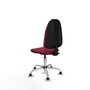 Silla de oficina Algarra con mecanismo Contacto permanente básico tapizada con Tela color Granate. Equipada con Base cromada, Sin brazosy Topes