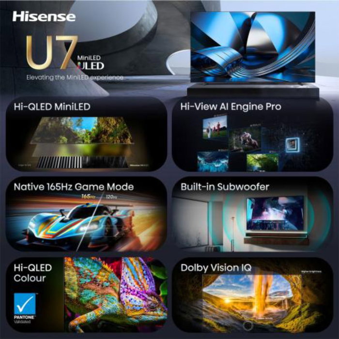 Hisense 100U7DSE Smart TV ULED 100 pulgadas 4K Ultra HD
