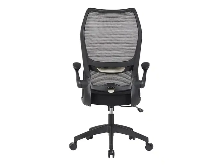 Q-connect Silla de Oficina Ergonómica Catania con Respaldo de Malla, Reposabrazos Abatibles y Ruedas Premium, Altura Máx 1230mm, Color Negro