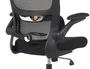 Q-connect Silla de Oficina Ergonómica Catania con Respaldo de Malla, Reposabrazos Abatibles y Ruedas Premium, Altura Máx 1230mm, Color Negro