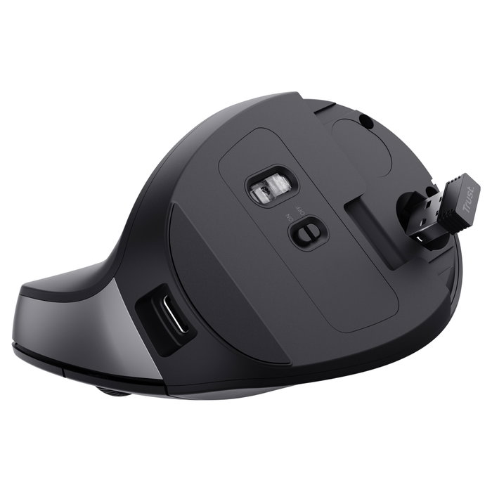 Trust Bayo II Ratón Ergonómico Vertical Inalámbrico Negro