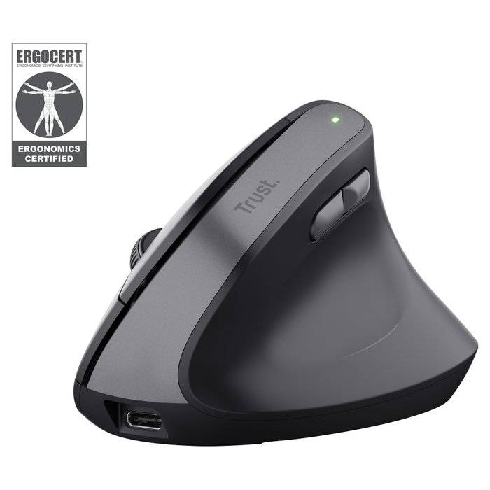 Trust Bayo II Ratón Ergonómico Vertical Inalámbrico Negro