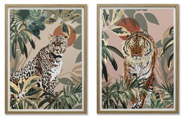 DKD Home Decor Cuadro Lienzo Selva Dorado Surtido de 2 Unidades